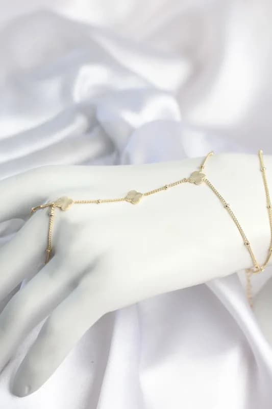 Gold Renk Yonca Şahmeran 1 Adet Pirinç Takı