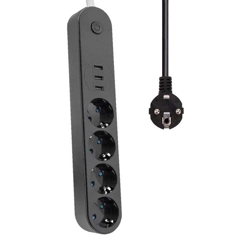 Isıya Dayanıklı Akım Korumalı 4'lü Uzatma 2 Mt Usb