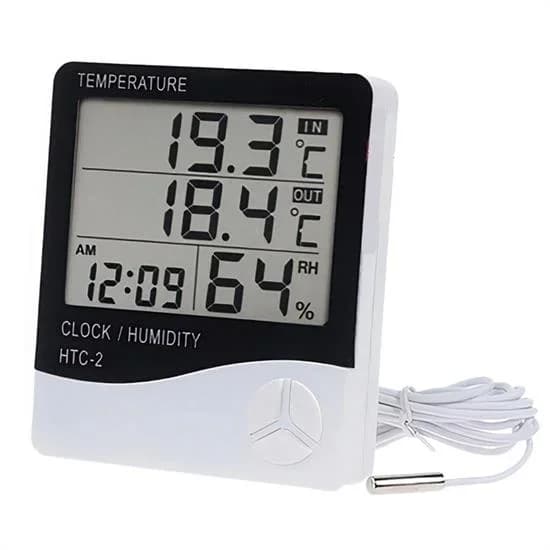 Lcd Ekranlı Alarmlı Nem Ölçer Termometre 2'li Set