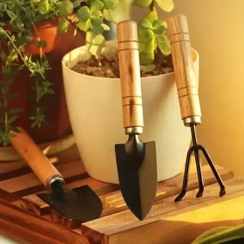 Kompakt Bahçe Seti 3 Parça Mini Kazma Kürek Tırmık