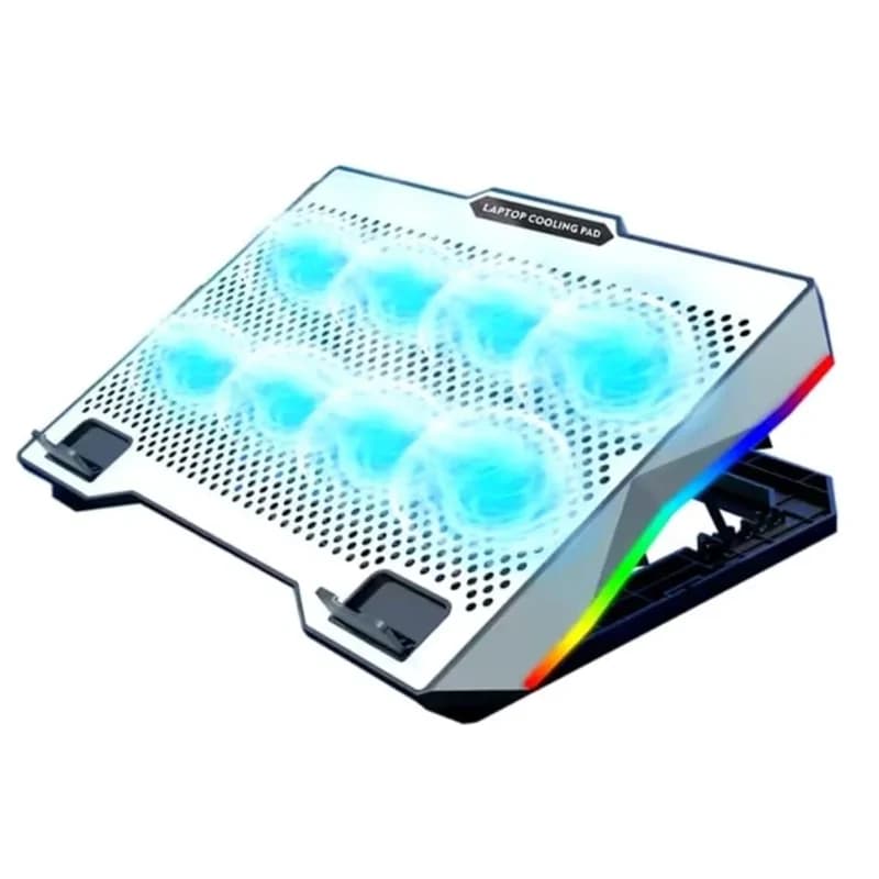 Ergonomik Metalik Laptop Soğutucu 8 Fan Rgb 15.6 İnç