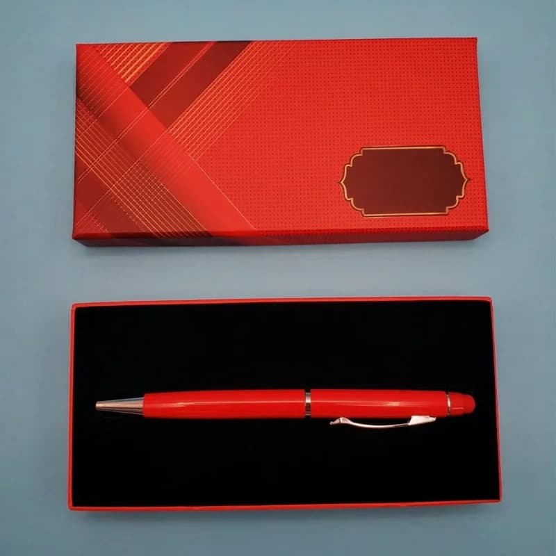 Şık Kırmızı Tükenmez Kalem Touchpen 14 Cm Ofis Kullanımı