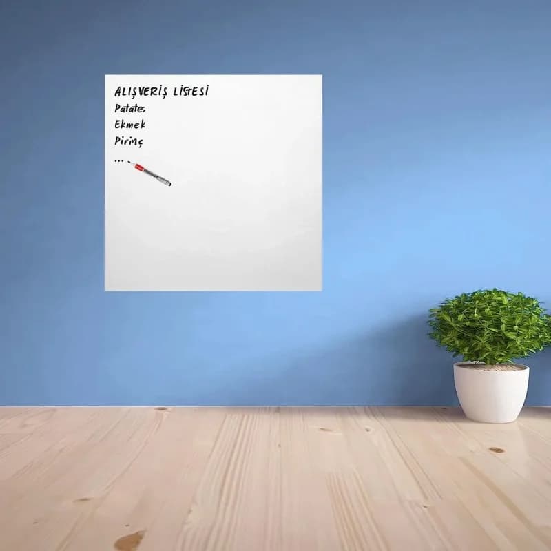 Manyetik Silinebilir Yazı Tahtası 60x60 Cm Duvar Stickerı