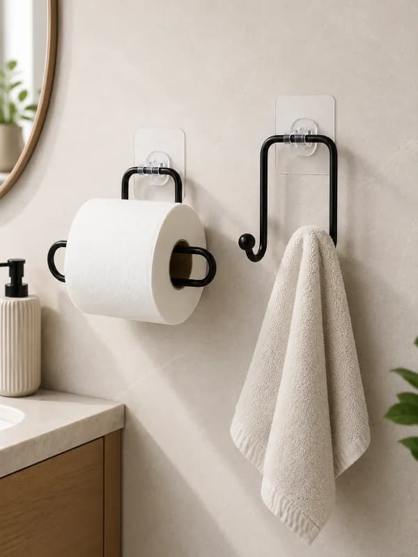 Modern Askılık Ve Tuvalet Kağıt Tutucu 2'li Set