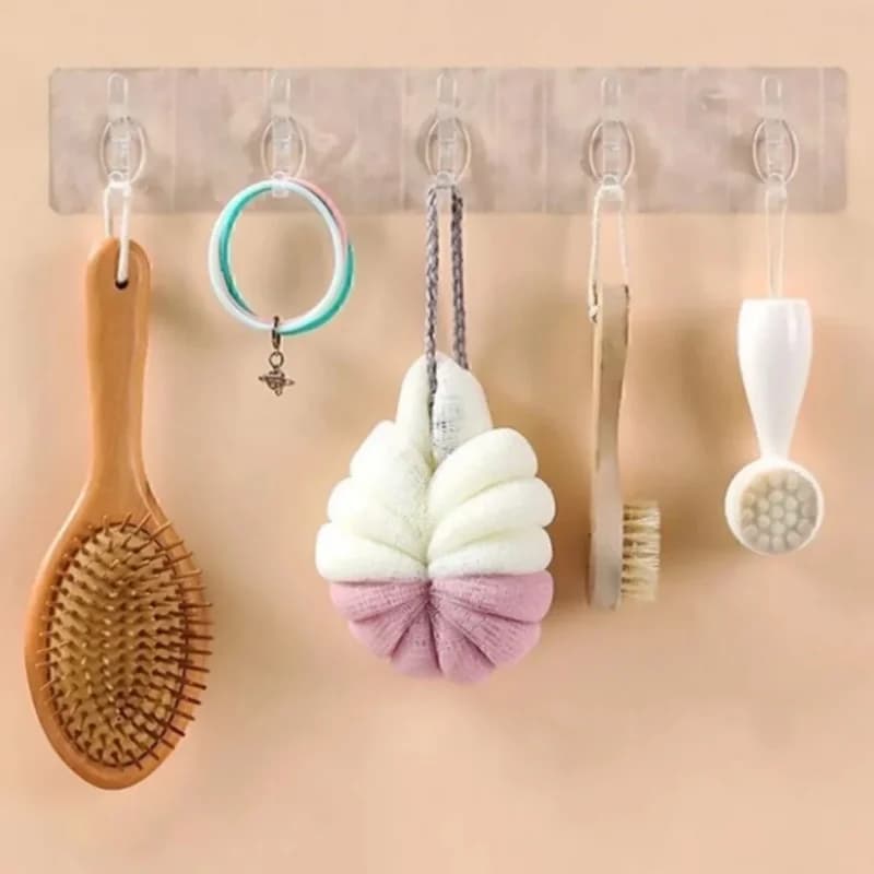 Şeffaf Kendinden Yapışkanlı 5'li Askılık Seti - Mutfak Ve Banyo