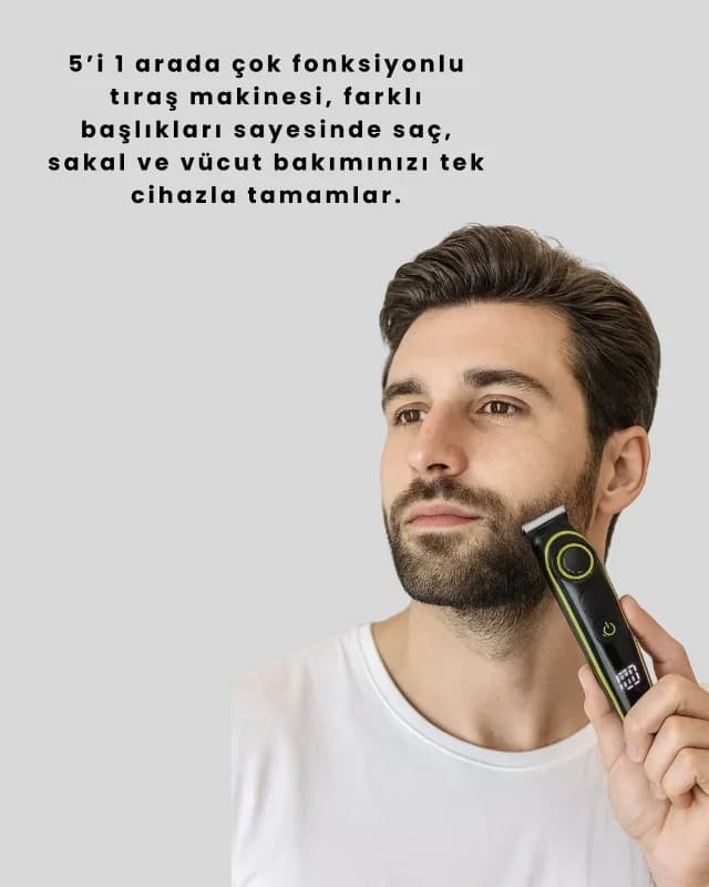 Erkek Bakım Seti 5-in-1 Saç Sakal Tıraşı Kablosuz