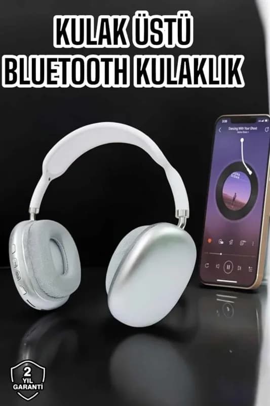 Bluetooth Kulaklık Beyaz 10 Metre Mesafe Mikrofonlu Kablosuz
