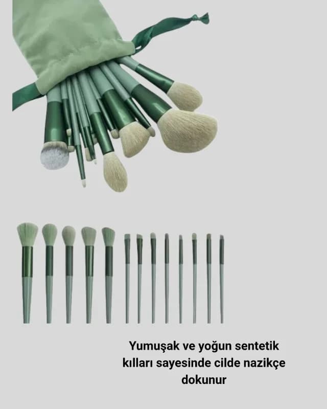 Profesyonel Makyaj Fırça Seti 13'lü Tüm Cilt Tipleri İçin