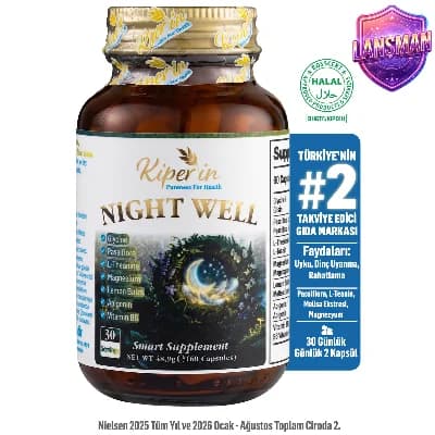 Night Well | Derin Uyku ve Rahatlama | Apigenin, Magnezyum, Melisa, Glisin, Passiflora | 60 Kapsül