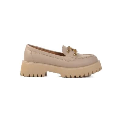 Aspor Bej Kadın Loafer Ayakkabı