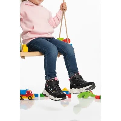 Cool Siyah Cırtlı Desenli Kız Çocuk Hi Sneaker