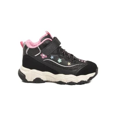 Cool Siyah Cırtlı Desenli Kız Çocuk Hi Sneaker