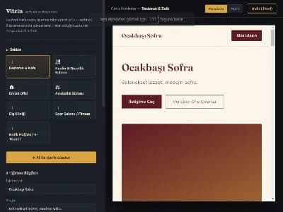 VİTRİN — SEKTÖREL WEB SİTESİ OLUŞTURUCU