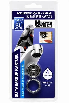 UniversalSaverKits Tek Tuş Dokunmatik Musluk Perlatörü - 5 Litre/Dak. Akışlı
