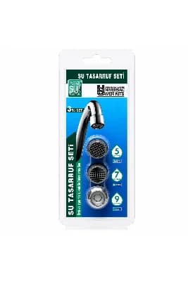 UniversalSaverKits 3’lü Su Tasarruf Seti | %75 Tasarruf | Evye-Banyo Batarya ve Duş Sistemleriyle Uyumlu