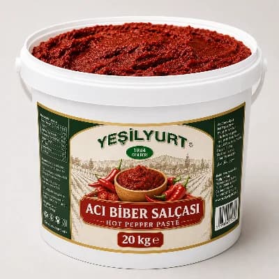 Yeşilyurt Acı Biber Salçası 20 kg