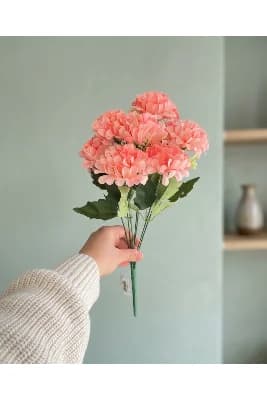 BAKBURAYA YAPAY ÇİÇEKÇİLİK Şimşir Aranjmanlı 7 Dallı Nar Çiçeği Yapay Ortanca Dekorasyon Çiçeği