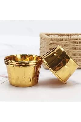 YASİMA Gold AltınSarı Parlak Metalize 12'li Fırına Girebilen Muffin Cupcake Kek Kalıbı Kabı Kapsülü
