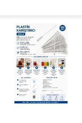 BAKBURAYA YAPAY ÇİÇEKÇİLİK 500 adet hijyenik çay kahve plastik karıştırma çubuğu çay plastik karıştırıcı