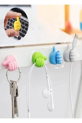 YASİMA 1 Adet Çok Fonksiyonlu Yapışkanlı El Şeklinde Başparmak Kablo Tutucu Düzenleyici Sabitleyici