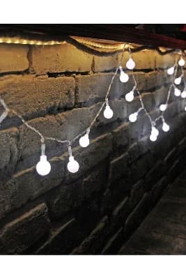 BAKBURAYA YAPAY ÇİÇEKÇİLİK 5 Metre Fişli Dekoratif Top Led Işık Süs Led Işıklı - Beyaz Işık Ip Led