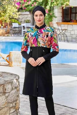 Tam Kapalı Tesettür Mayo Beatrıce 8262 Siyah