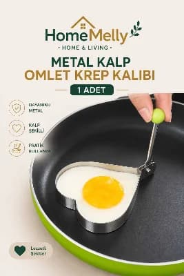 Kalp Model Metal Omlet Krep Kalıbı