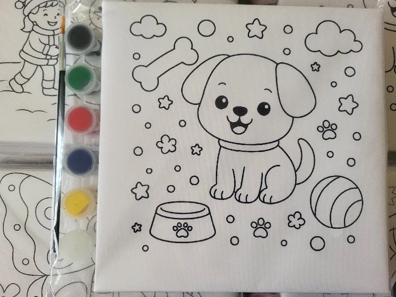 MİNİK KÖPEK 20X20 TUVAL BOYAMA SETİ