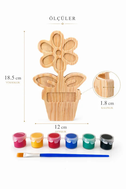 Vuud Ahşap Çiçek Boyama Seti - Montessori Yaklaşımından İlham Alan Çocuk Etkinliği – 3. görsel