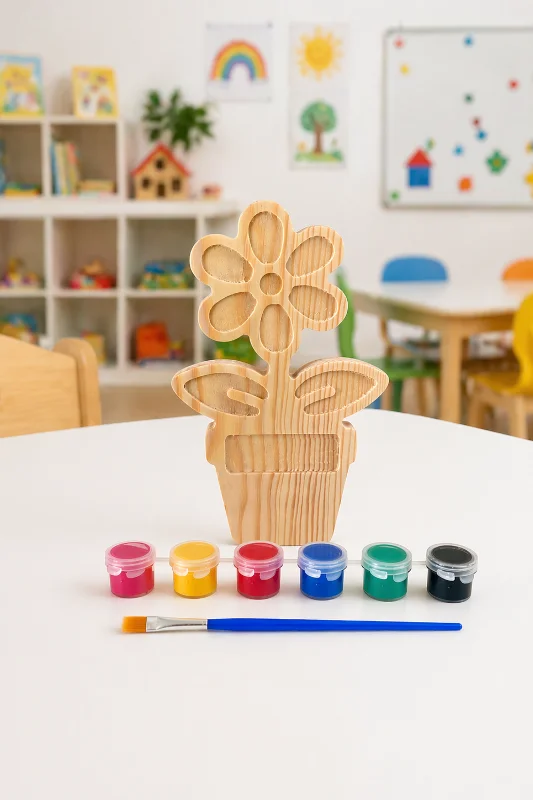 Vuud Ahşap Çiçek Boyama Seti - Montessori Yaklaşımından İlham Alan Çocuk Etkinliği – 2. görsel