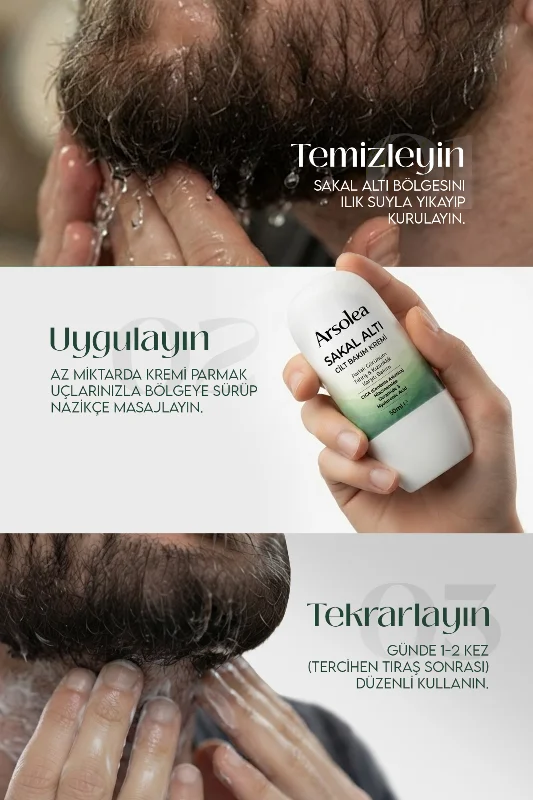 Sakal Altı Cilt Bakım Kremi – Kızarıklık ve Tahriş Karşıtı, Bitkisel Nemlendirici ve Ferahlatıcı – 4. görsel