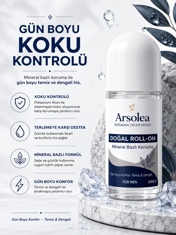 Doğal Koku Önleyici Roll-On Deodorant Erkek - Fresh Koku - 24 Saat Etkili - Tüm Cilt Tipleri – 2. görsel