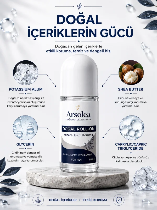 Doğal Koku Önleyici Roll-On Deodorant Erkek - Fresh Koku - 24 Saat Etkili - Tüm Cilt Tipleri – 3. görsel