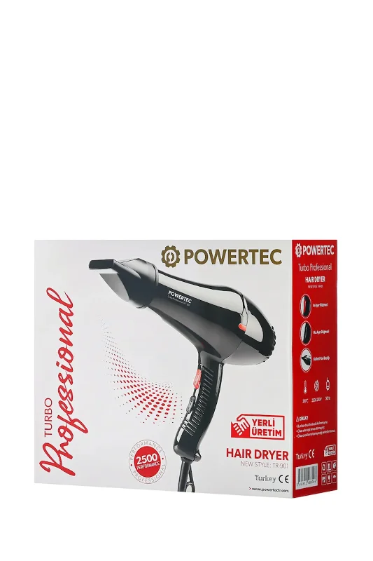 Powertec TR-901 2500 W AC Motor Profesyonel Sıcak ve Soğuk Saç Kurutma ve Fön Makinesi – 2. görsel