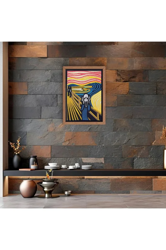 Çığlık Lin'e Art İllüstrasyon Nakış İşlemeli Tablo