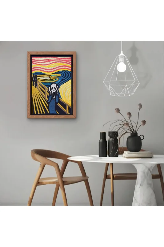Çığlık Lin'e Art İllüstrasyon Nakış İşlemeli Tablo