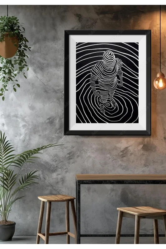 Optik Lin'e Art İllüstrasyon Nakış işleme Tablo