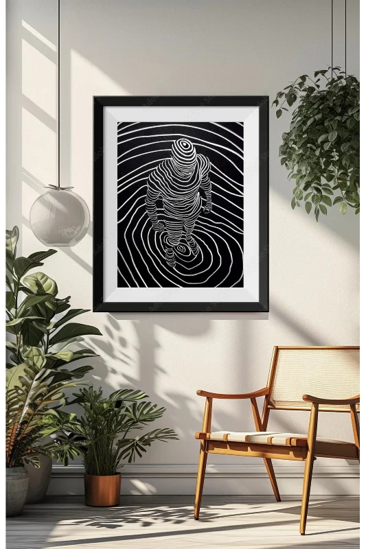 Optik Lin'e Art İllüstrasyon Nakış işleme Tablo