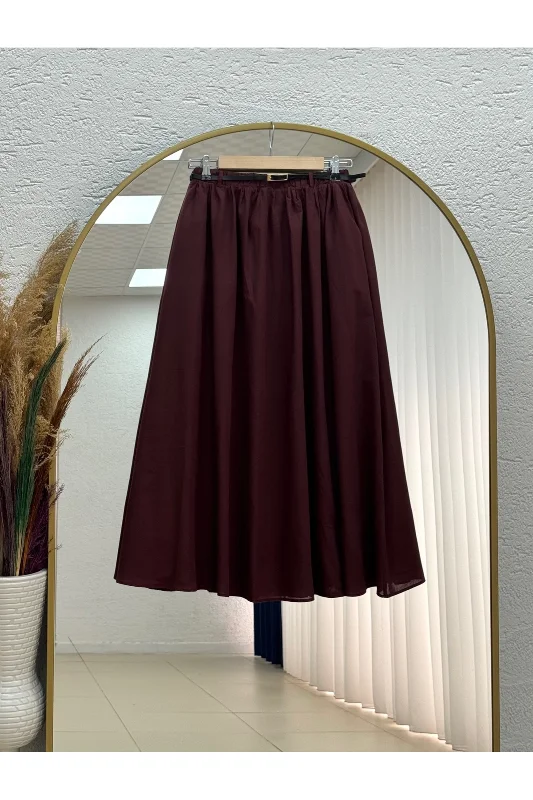 Zerbeste Astarlı Vual Etek-AS3065 Bordo – 2. görsel