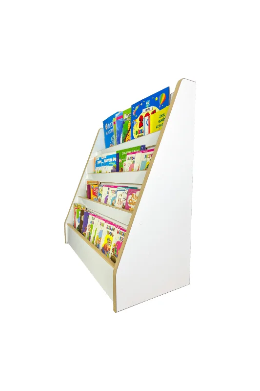 Melis 4 Raflı Kitaplık - Montessori Kitaplık - Çocuk Odası Kitap Rafı - Yerden Kitaplık
