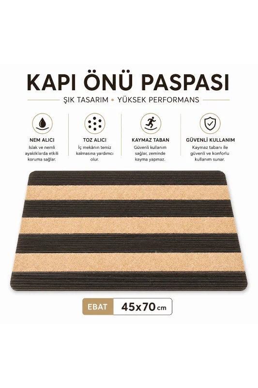 Delta CC003A Bej Kaymaz Taban Nem Alıcı Toz Alıcı Kapı Önü Paspası Uv Dayanıklı 45x70 Cm – 3. görsel