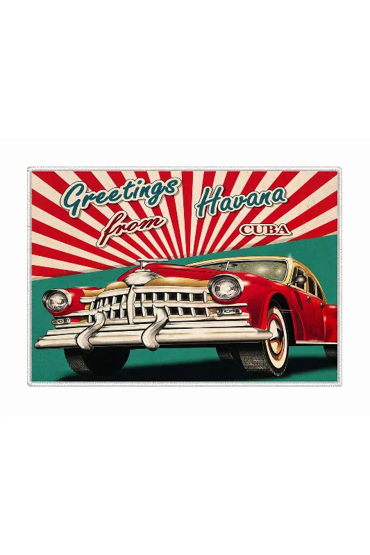Esse Havana Klasik Araba Desenli Welcome Kapı Önü Paspası Kaymaz Taban Dekoratif Paspas 40x60 cm – 4. görsel