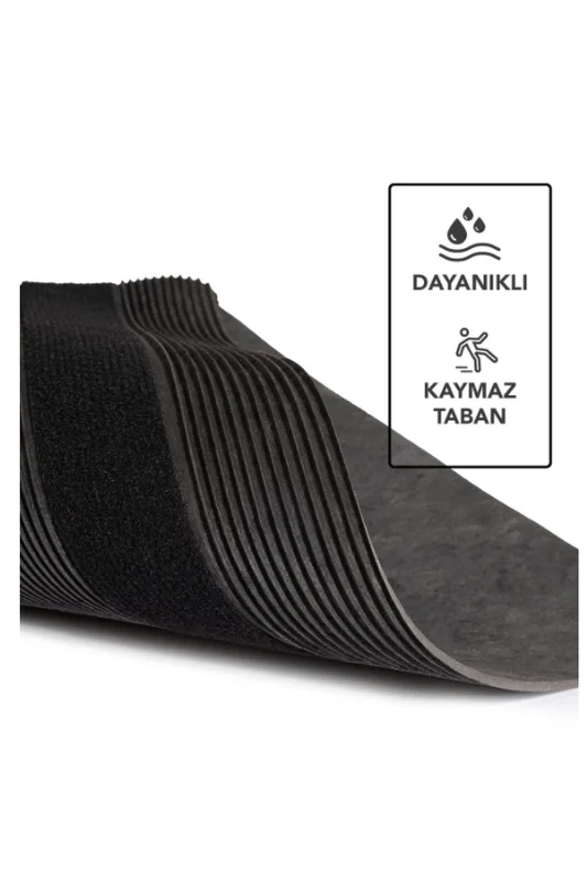 Delta CC002A Siyah Kaymaz Taban Nem Alıcı Toz Alıcı Kapı Önü Paspası Uv Dayanıklı 45x70 Cm