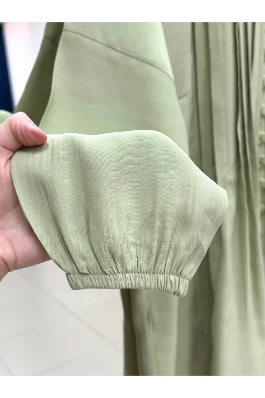 Öykü Nervürlü Düğmeli Tunik-ZN2019 Mint