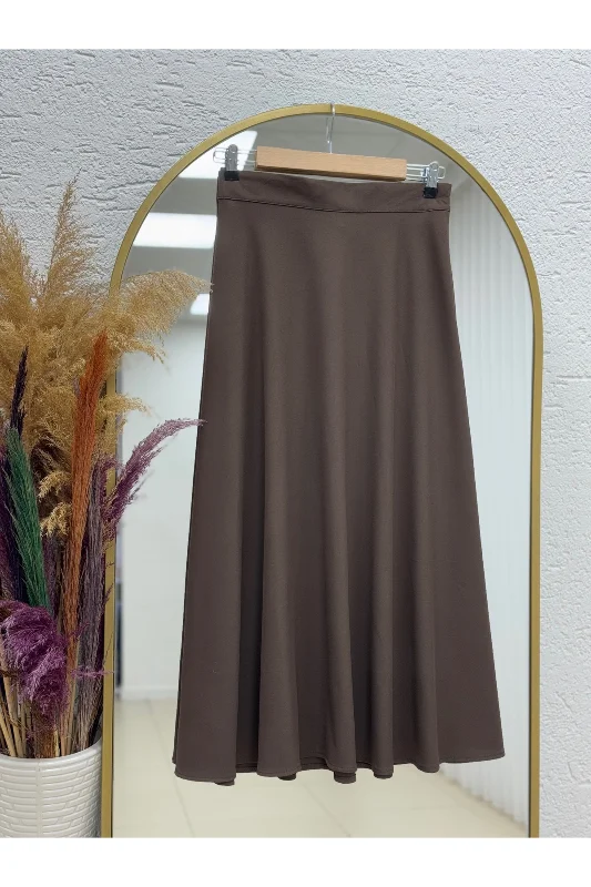 Fayetta Kloş Daisy Etek-EK716 Kahve – 2. görsel