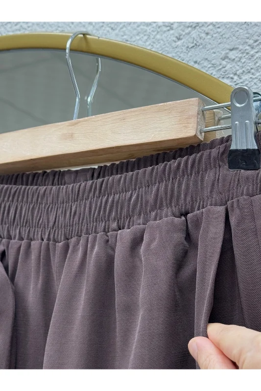 Şahnaz Gömleği Bağlamalı Pantolonlu Takım-GS376 Kahve