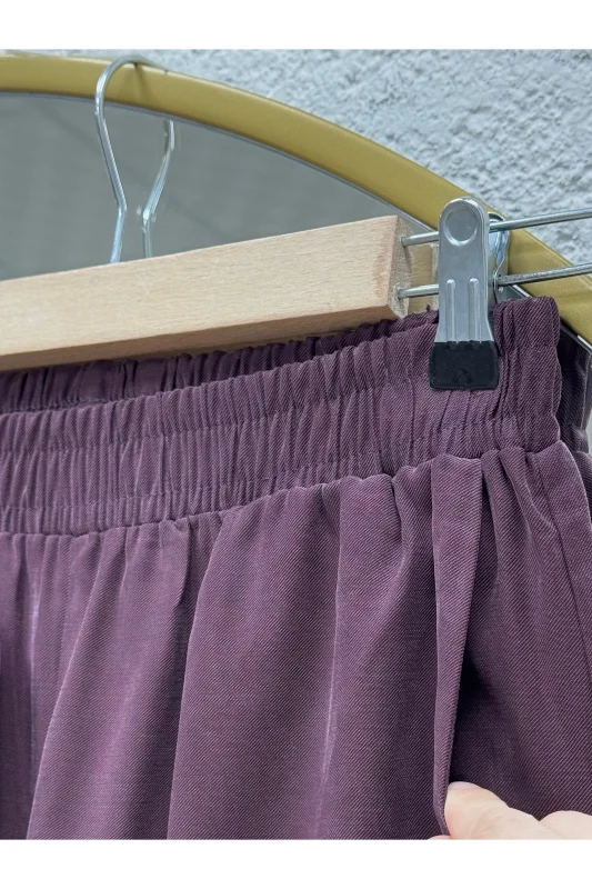 Şahnaz Gömleği Bağlamalı Pantolonlu Takım-GS376 Mürdüm