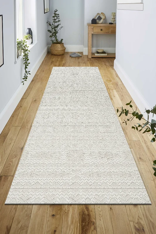 Krem Bohem İskandinav Bukle Loop Sisal Kesme Koridor Mutfak Salon Kolay Temizlenen Halı Yolluk