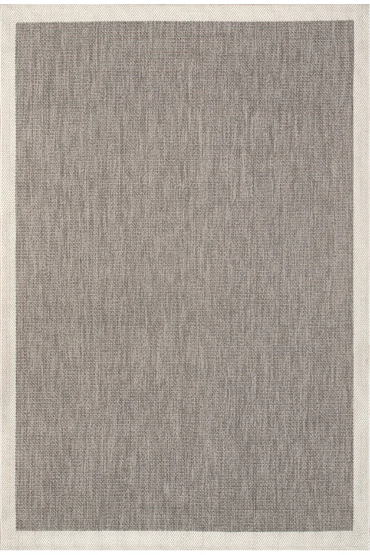 6634 Gri Krem Sisal Kilim Leke Tutmaz Kolay Temizlenen Kaymaz Pamuk Tabanlı Bordürlü Halı