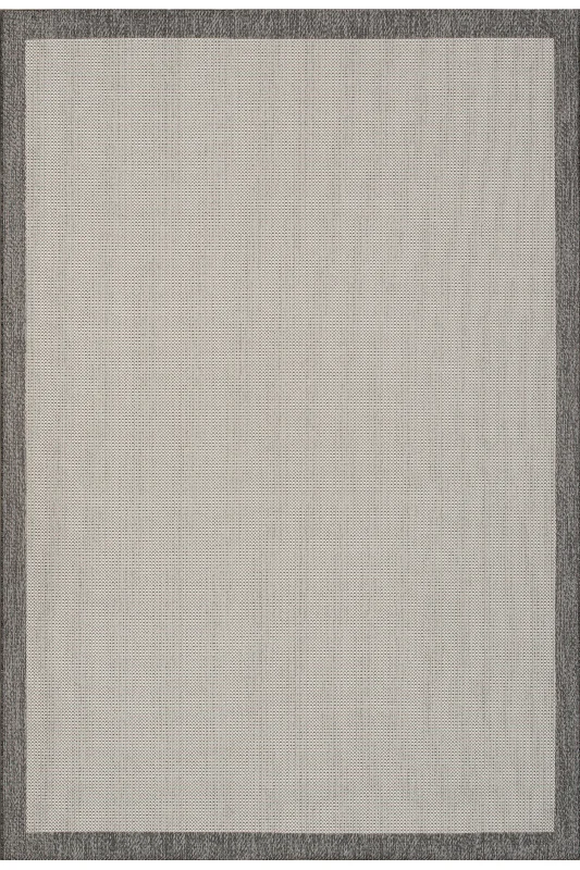 6651 Gri Krem Sisal Kilim Leke Tutmaz Kolay Temizlenen Kaymaz Pamuk Tabanlı Bordürlü Halı
